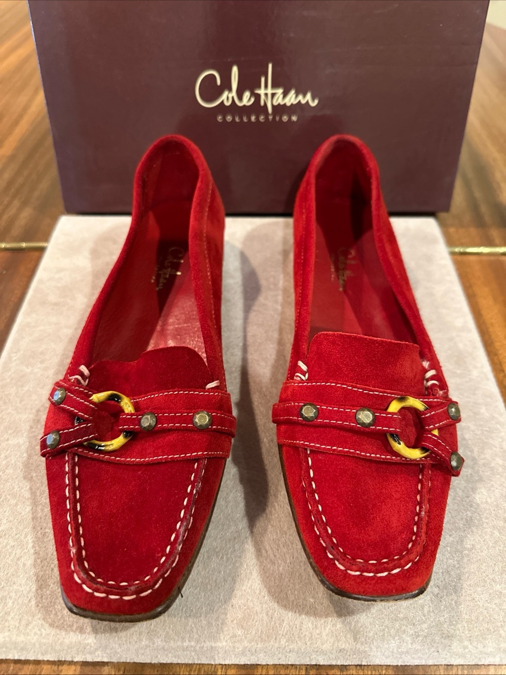 Cole Haan Rare-Vintage Cole Haan Collection Catania Mocassin Loafer Red Suede